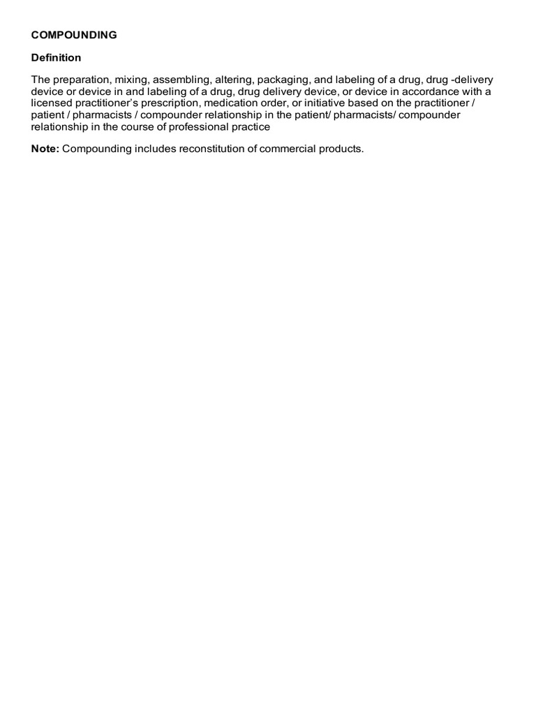Definition of Compounding | PDF