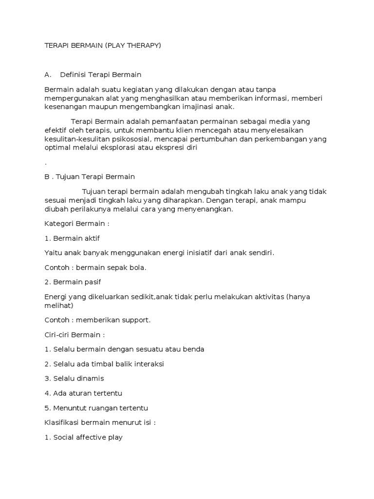 Terapi Bermain