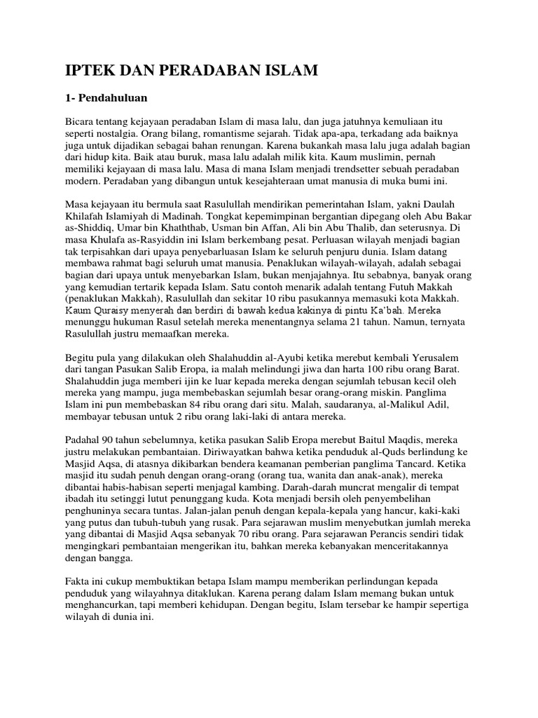 Iptek Dan Peradaban Islam Pdf