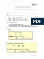 Sentence Pattern Transformations - Handout 17