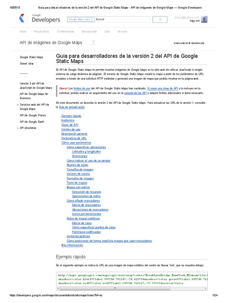 Guía del API de Google Static Maps | PDF | Google | Color