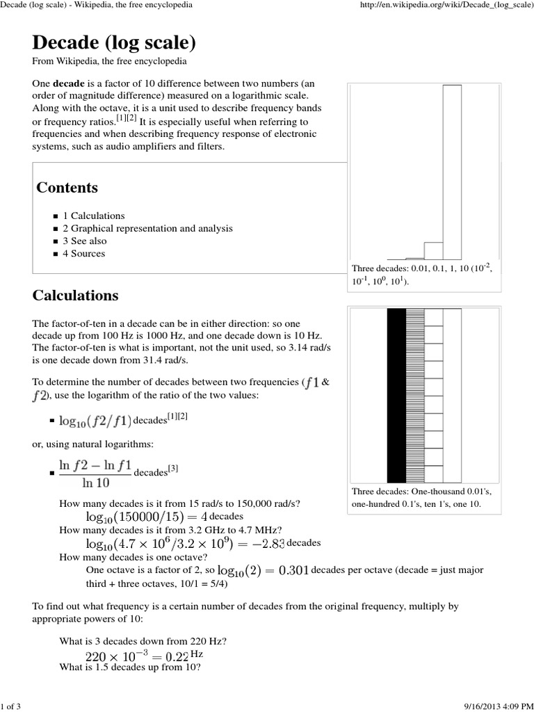 Decade (Log Scale) Wikipedia, The Free Encyclopedia Electrical