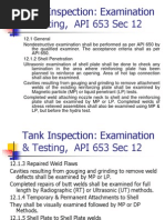 Storage Tank Inspection API 650 | PDF | Welding | Construction