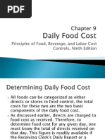 Chapter 9 Monitoring Foodservice Operations II Daily Food Cost