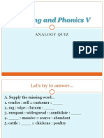 Reading and Phonics V Analogy Las Review