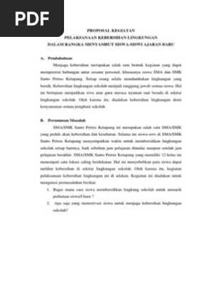 Proposal Kegiatan Kebersihan Sekolah