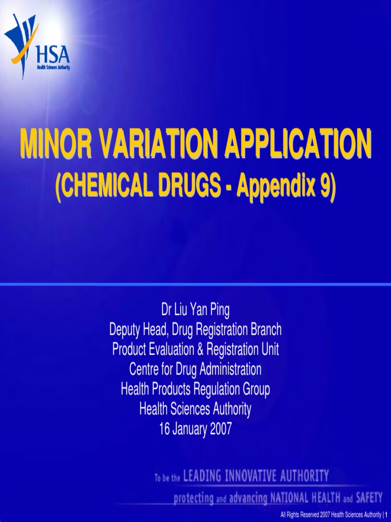 Minor Variation Application Guidelines | PDF | Pharmaceutical | Government