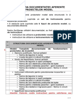 Structura Documentatiei Aferente Proiectelor Model