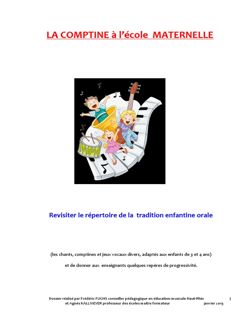 Comptines En Maternelle Pdf Acquisition Du Langage Syllabe