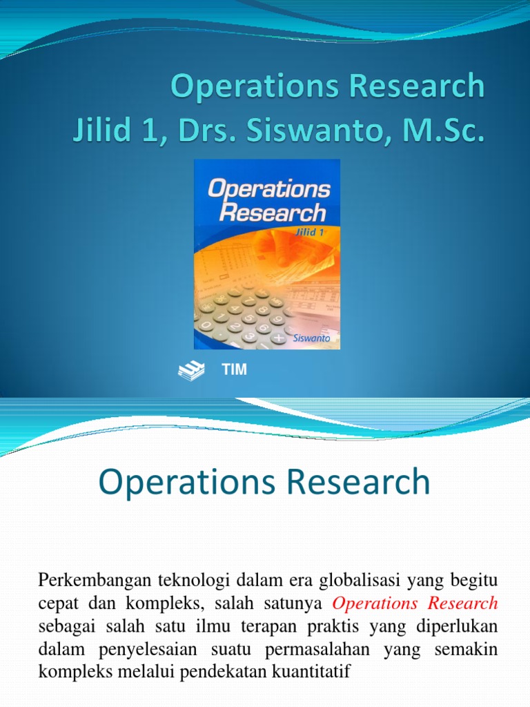 Penerapan Operations Research dalam Manajemen | PDF