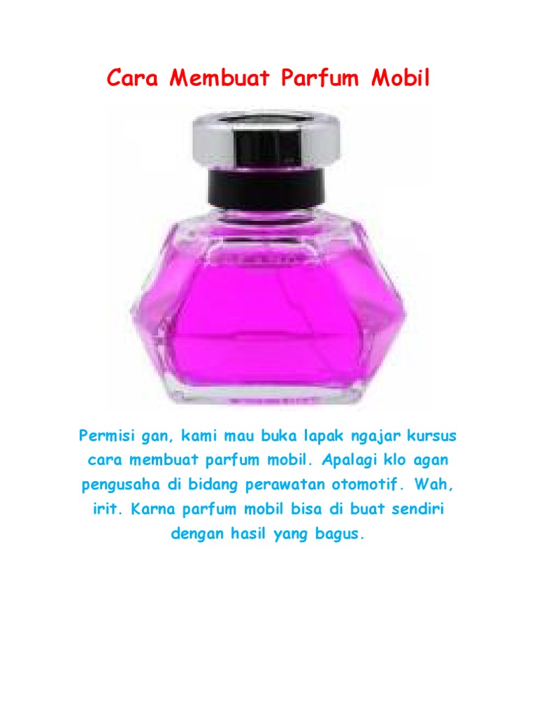 Cara Membuat Parfum Mobil