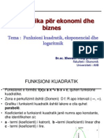 Funksionet Kuadratik, Eksponencial Dhe Logaritmik