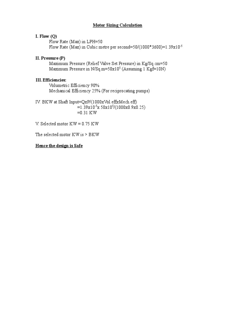 Motor BKW Calculation | PDF | Litre | Hydraulics