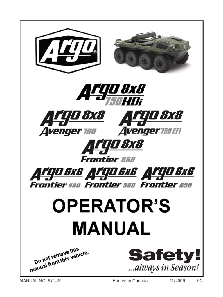 Argo Operators Manual (2010 Models) v1 PDF Transmission (Mechanics