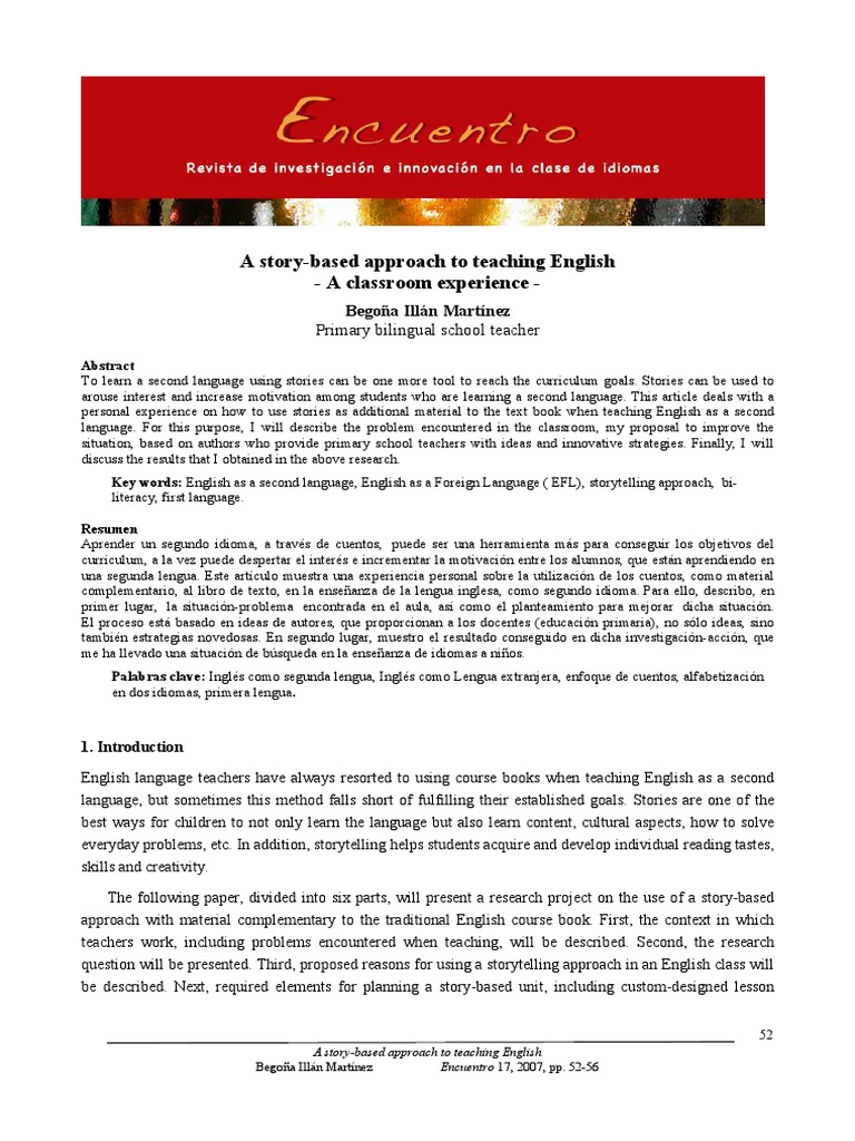 A story based approach to teach english pdf cuentacuentos plan de