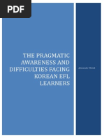 Download The Pragmatic Awareness and Difficulties Facing Korean EFL Learners by AlexSRWalsh SN170885211 doc pdf