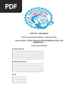 FICHA DE INSCRIÇÃO COPACABANA