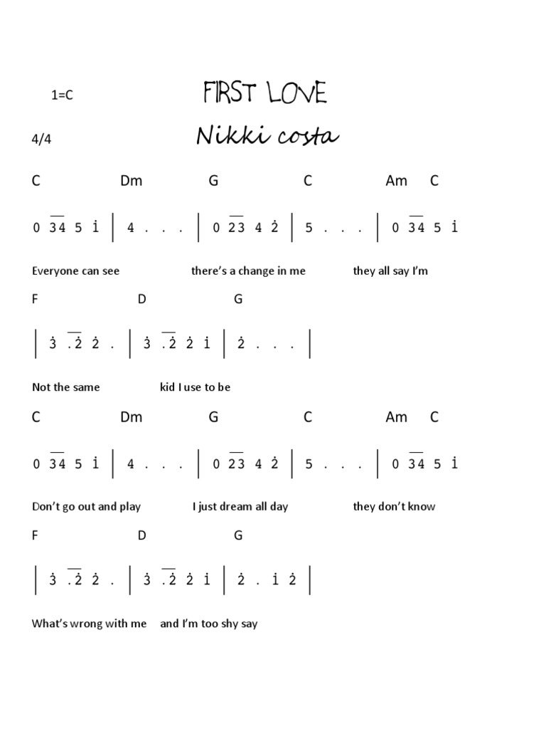 10 Chord First Love Nikka Costa