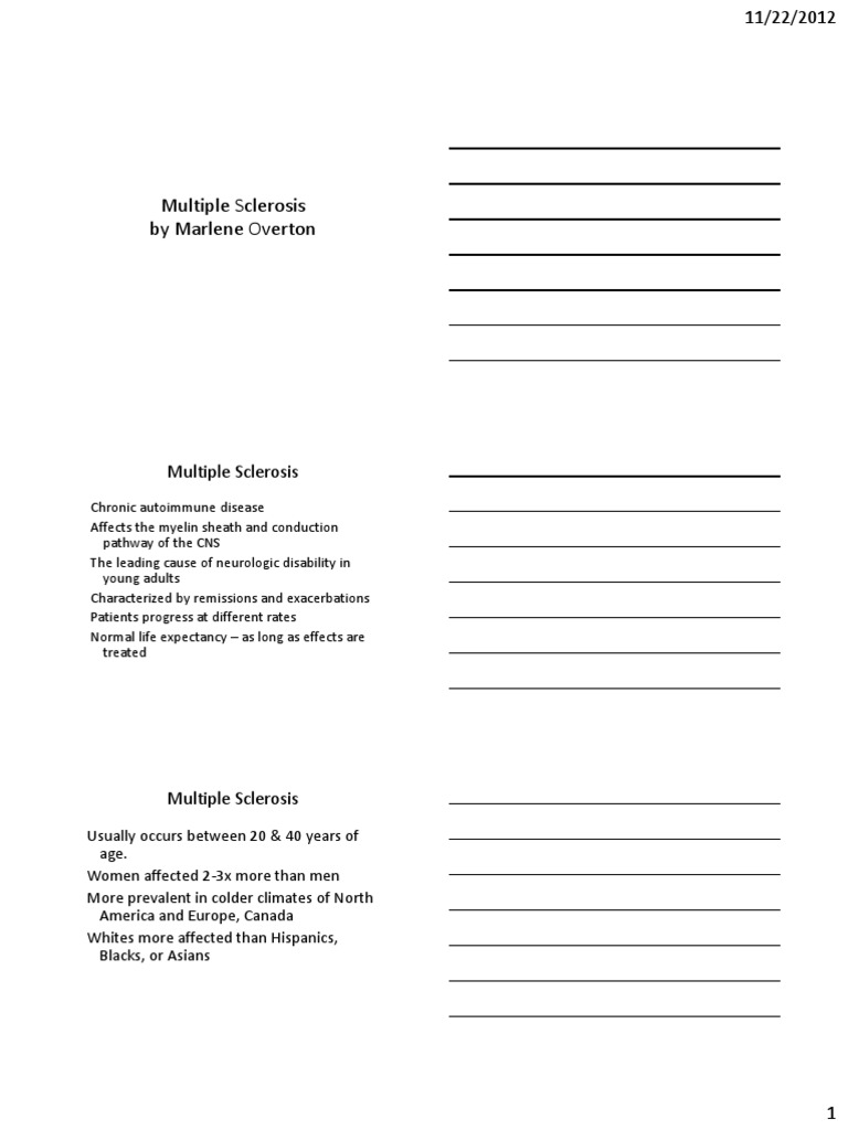 Understanding Multiple Sclerosis: Overview and Management | PDF ...