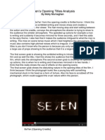 Media Analysis of The Opening Titles of Se7en