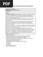 Avaliação de Geografia Meio Ambiente