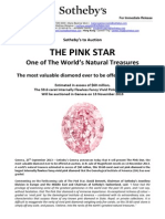 The Pink Star - The Most Valuable Diamond Ever To Be Offered At Auction - Sotheby's Geneva - 13 November 2013