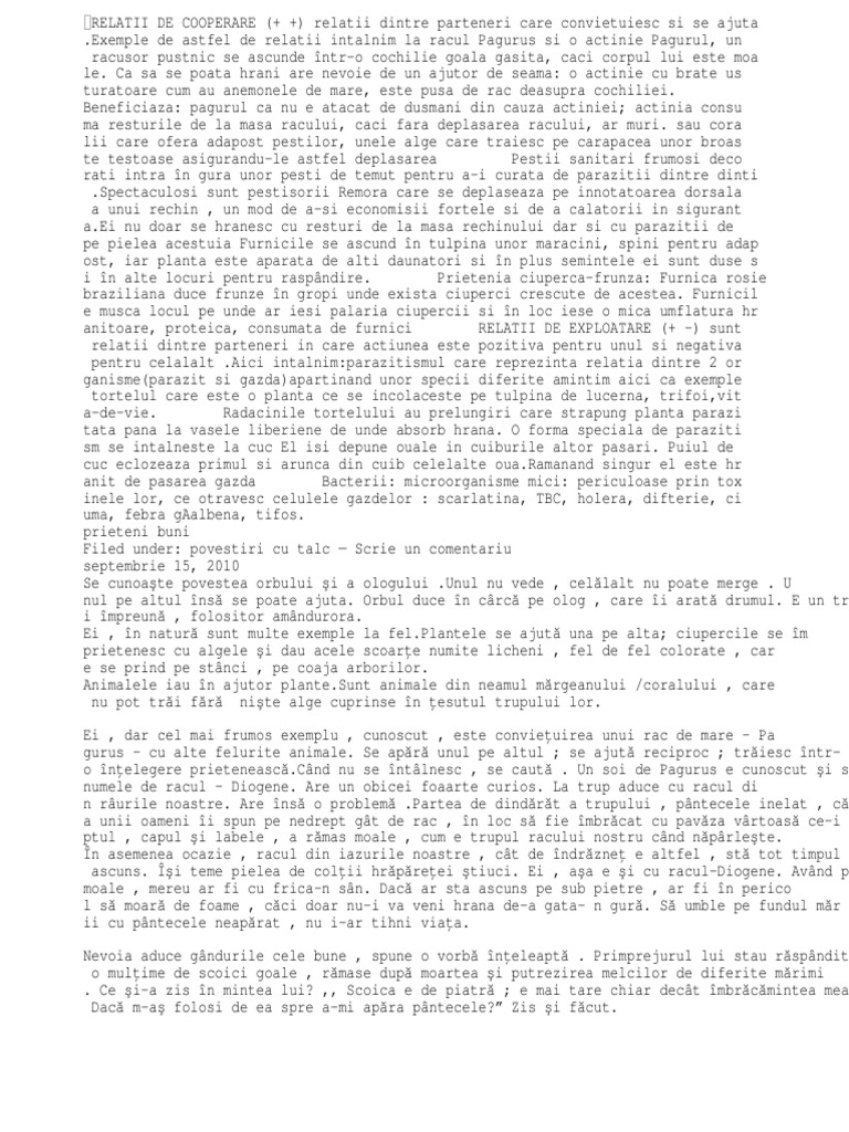 Relatii Interspecifice | PDF