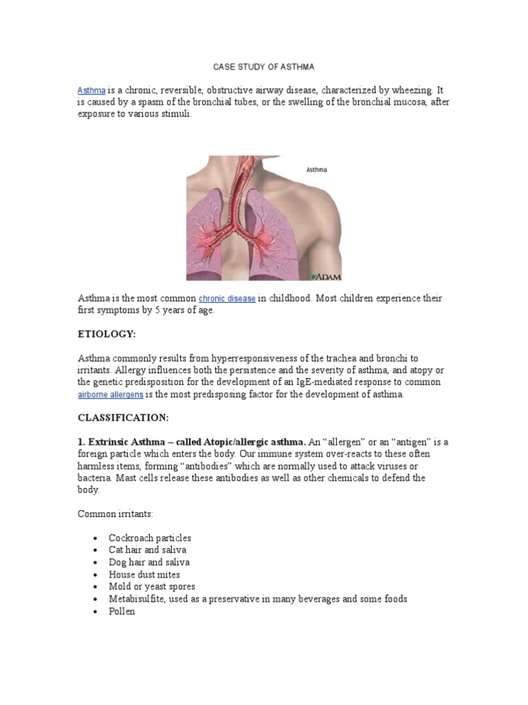 Case Study of Asthma PDF Asthma Breathing