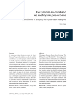 De Simmel Ao Cotidiano Na Metrópole Pós-Urbana