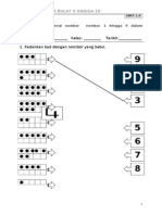 Lembaran Kerja (Tulis Nombor 1 Hingga 9)