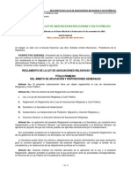 Reglamento Ley Asociaciones Religiosas y Culto Público