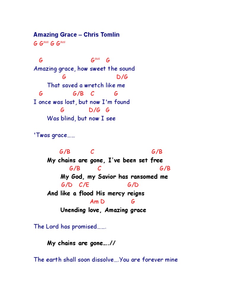 Amazing Grace - Chris Tomlin | PDF