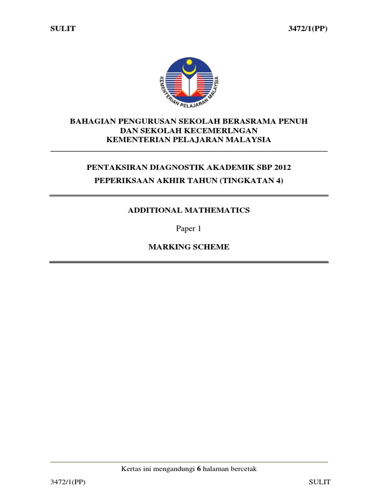 Final Form 4 P2 Mt 2012 Sbp Skema Pdf