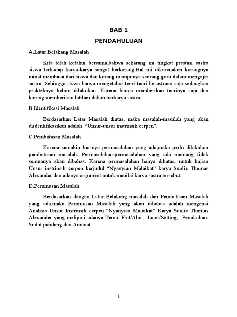 Kajian Unsur Intrinsik