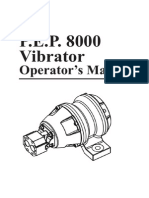 P.E.P. 8000 Vibrator: Operator's Manual
