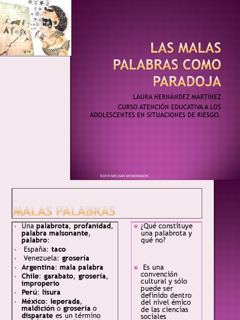 Malas Palabras PDF Blasfemia Lingüística