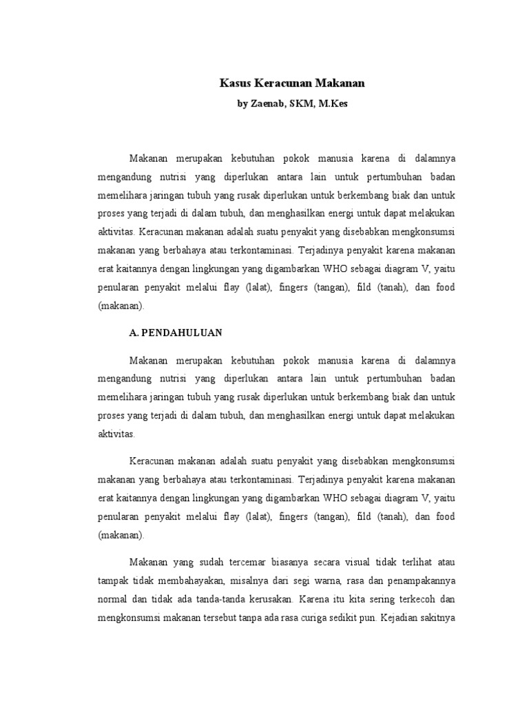 Kasus Keracunan Makanan