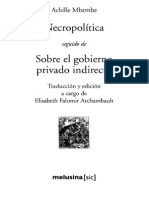 Necropolítica y soberanía sobre la vida y la muerte