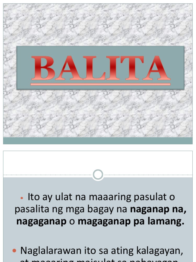 Balita | PDF