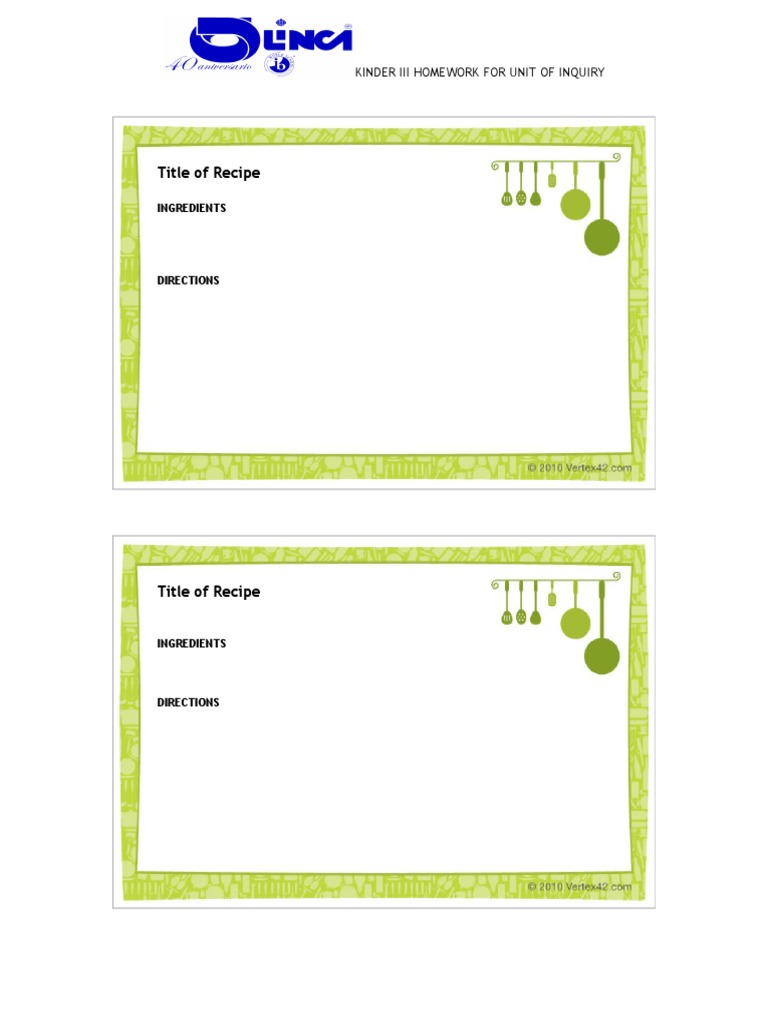 Recipe Template KIII | PDF