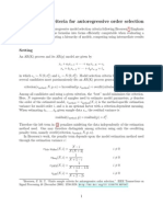 Finite Sample Criteria For Autoregressive Model Order Selection