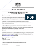13-09-26 Establishment of The Prime Minister's Business Advisory Council PDF