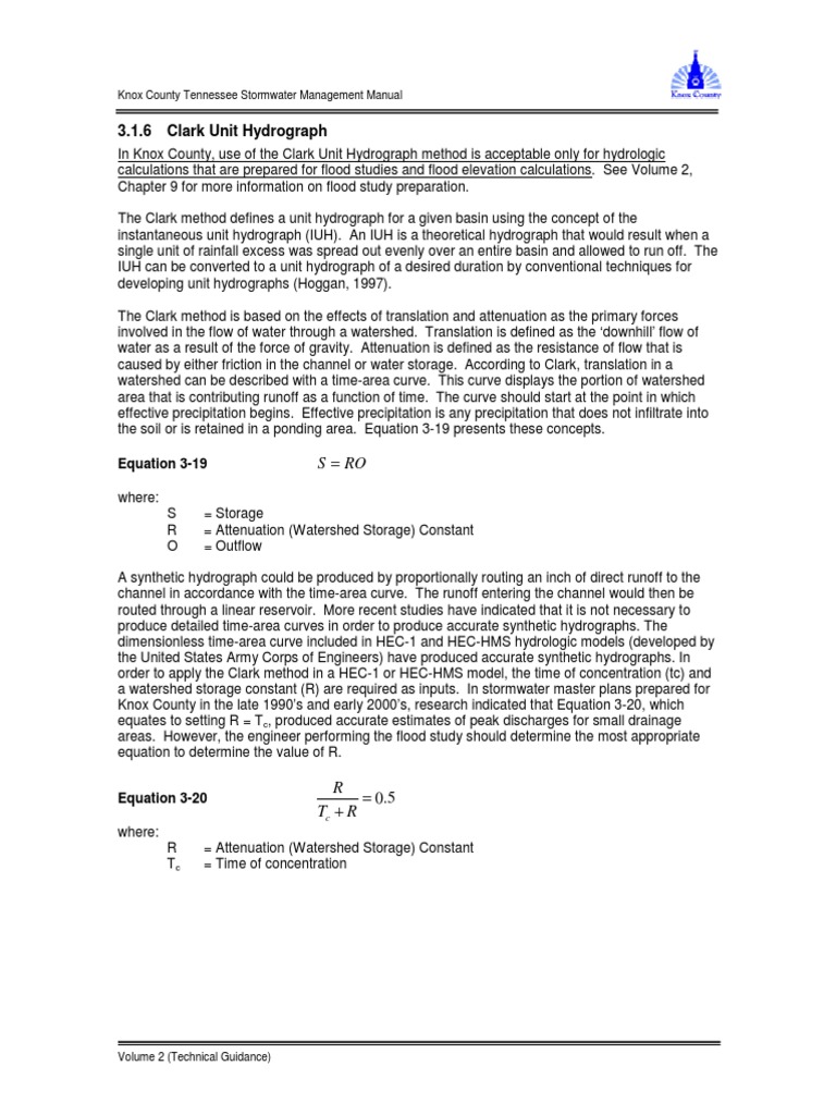 Clark Unit Hydrograph Method Overview | PDF