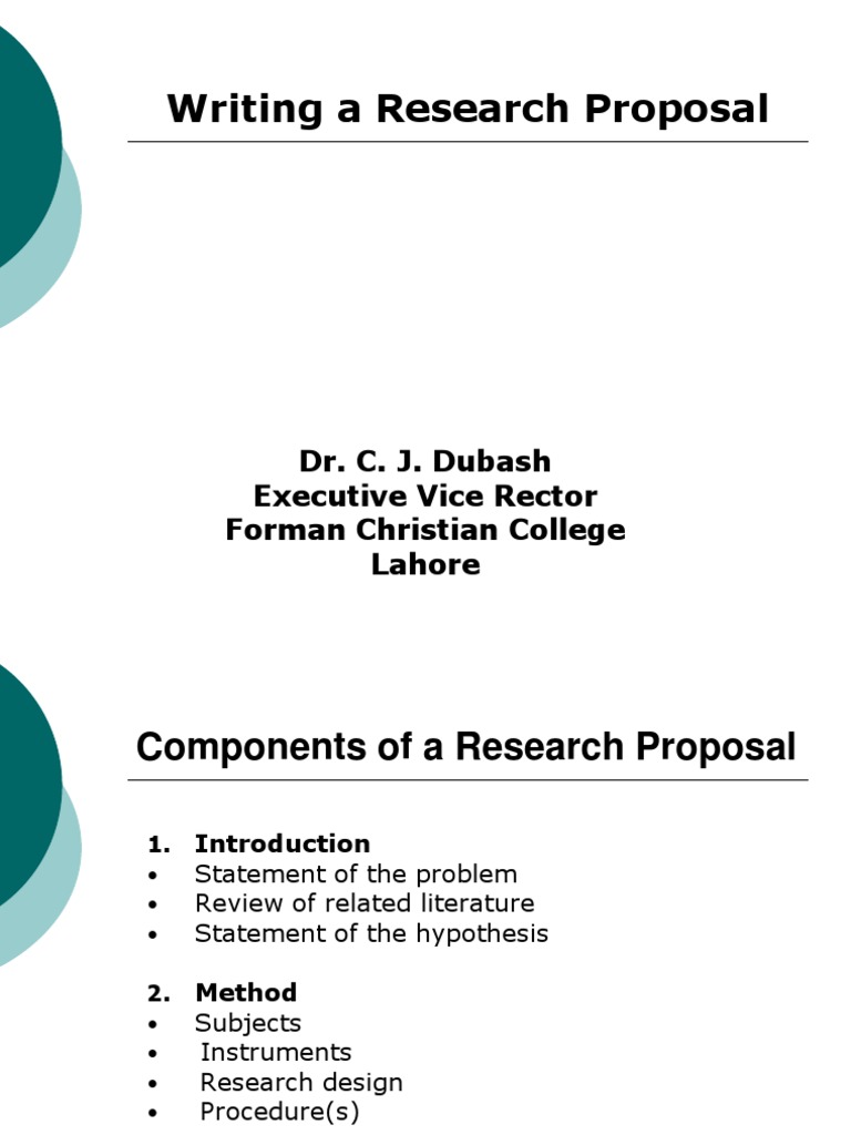 parts of a scientific research proposal