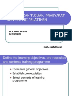 Menentukan Prasyarat Tujuan Materi Pelatihan