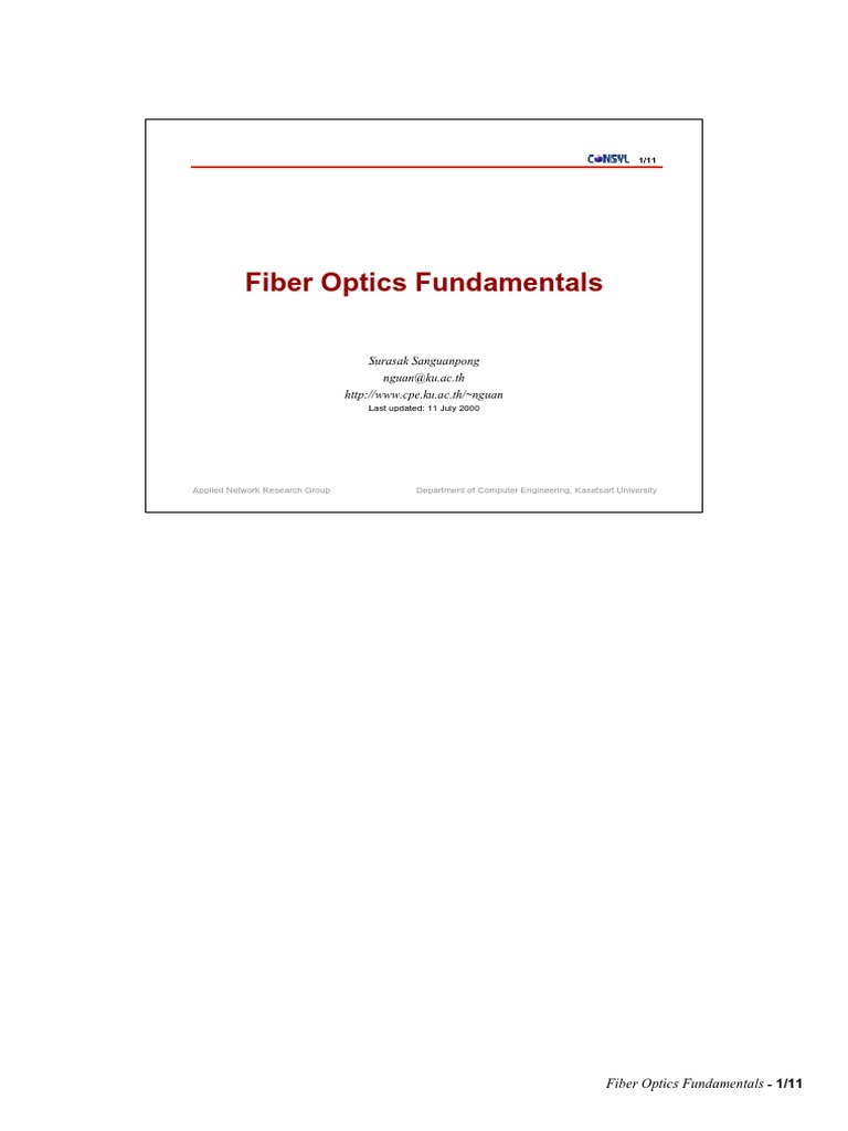 Fiber Optics Fundamentals Overview | PDF