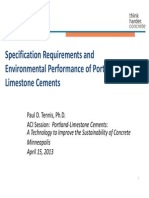 Specification Requirements and Environmental Performance of Portland-Limestone Cements