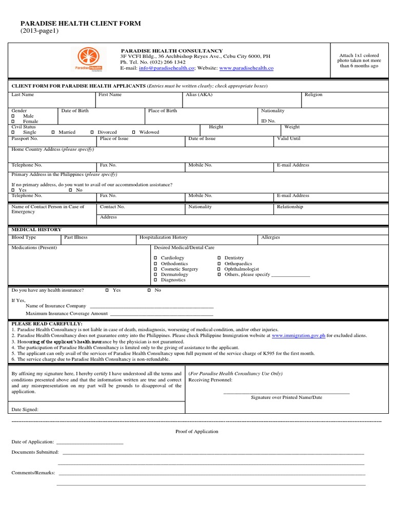 Client Form | PDF