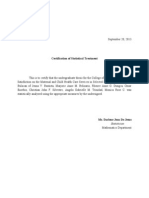Certification of Statistical Treatment: Statistician