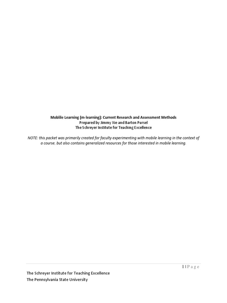 Mobile Learning Research & Assessment Guide | PDF | Educational ...